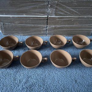 Lot Of 8 Vintage Melmac Brown Melamine Fine Dinnerware Coffee Cups